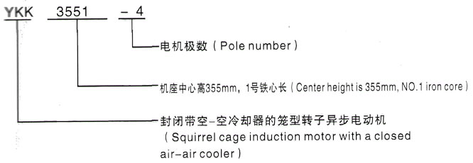 YKK系列(H355-1000)高壓三相異步電機(jī)西安泰富西瑪電機(jī)型號說明